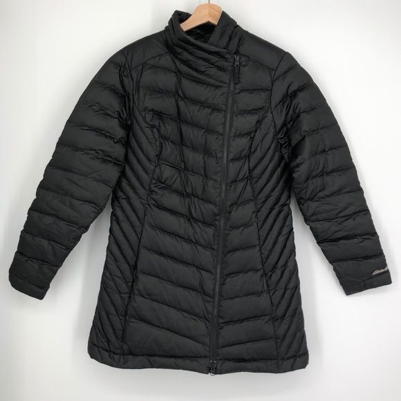 Eddie Bauer Jackets & Blazers - EDDIE BAUER Down Filled Midi Puffer Coat Asymmetrical Zip